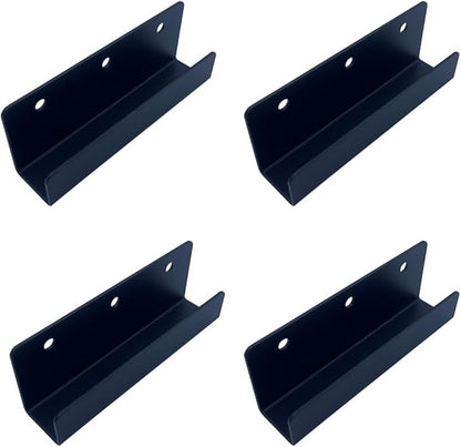 4 PCS Black Steel Wall Tile Bracket, Ladder Hanger for Wall Mount, U Bracket, Billboard Hook, Thickness 2 mm, Slot Width 25mm, XMH-UXGJ-25