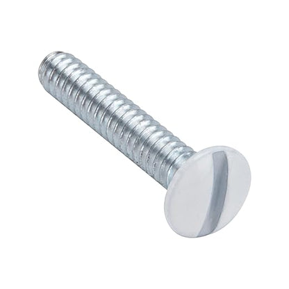 Henne Bery 3/4" Long 6-32 Thread, Oval Head Milled Slot Replacement Wall Plate Screws, 150 Pack, White
