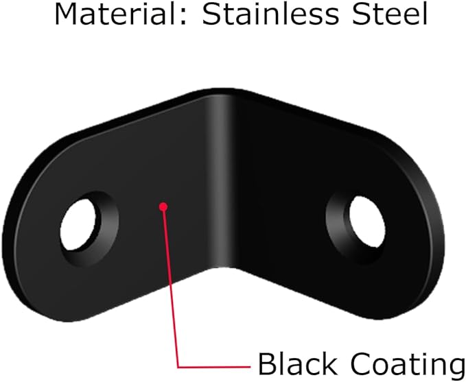 Corner Brace, L Bracket, Corner Brackets of Stainless Steel,Small Angle Support for Home Improvement, Metal Iron Braces for Wood Aufuga (50, Black, 1x1x10.6)