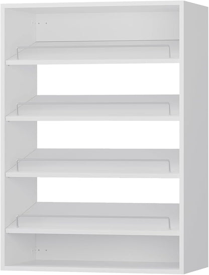 ROOMTEC 25.5" Shoe Shelf Short Tower Closet Unit, Modular Closet System with Shelf, Wardrobe Organizer for Bedroom or Walk-in Closet, Wall Mounted, Customizable Clothes Storage Unit, White