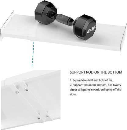 Expandable Closet Organizer Shelves, Adjustable Metal Storage Shelves Divider for Wardrobe Cupboard Kitchen (2 Pack, W:7.87" x L: 17" to 31")