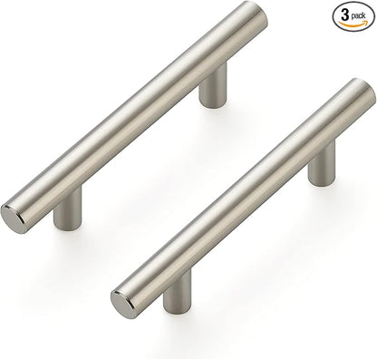 Ravinte 3 Pack 5'' Cabinet Pulls Brushed Nickel Stainless Steel Kitchen Drawer Pulls Cabinet Handles 3" Hole Center