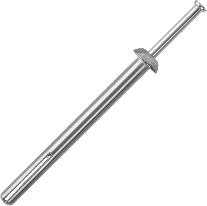 meite Hammer Drive Anchors 1/4" x 3" for Warehouse Racks & Heavy Pipe Supports, Industrial-Grade Concrete & Masonry Fasteners, Zinc-Plated Steel, Secure Hold (1 Case)