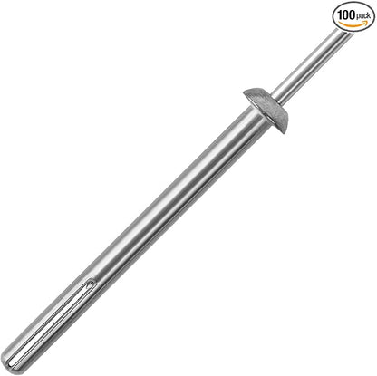 meite Hammer Drive Anchors 1/4" x 3" for Warehouse Racks & Heavy Pipe Supports, Industrial-Grade Concrete & Masonry Fasteners, Zinc-Plated Steel, Secure Hold (100 Counts)