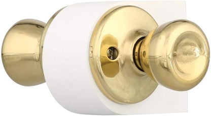Kwikset Tylo Interior Passage Door Knob, Handle For Closet and Hallway Doors, Non-Locking Doorknob in Polished Brass