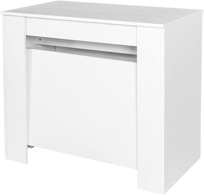 Transformer Table, Expandable Dining Table for 10-12 People, Folding Console Table Space Saving Furniture for Small Apartments, White