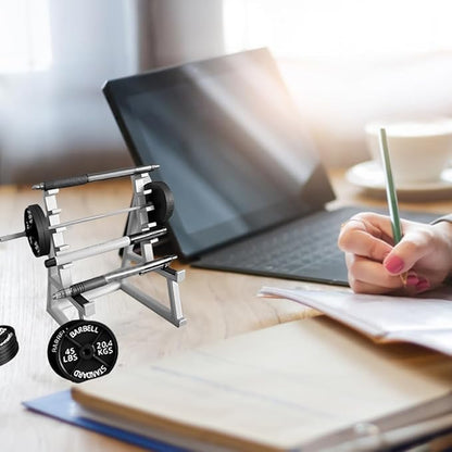 Squat Rack Pen Holder, Barbell Gym Themed Desk Organizer, Barbell Weight Rack for Pens & Pencils, Office Desk Funny Mini Pen Organizer