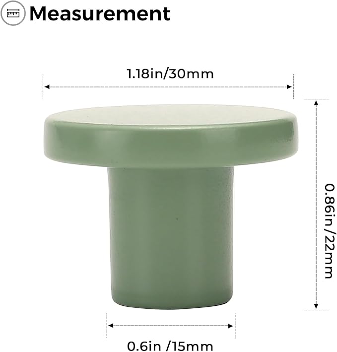 Ravinte 30 Pack Cabinet Knobs Light Green Kitchen Cabinet Knobs Round Dresser Drawer Pulls Closet Door Pulls 1-1/5 Inch