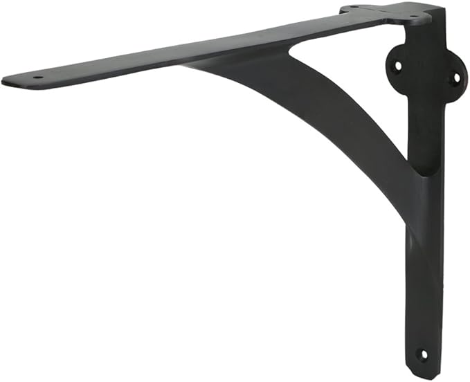 Set of 2 Shelf Brackets for 8", 10", 12" Shelves - Oil Rubbed Bronze Finish - 9.88" X 7.38" Heavy Duty Brass L Brackets for Wall Shelves Hardware Included,