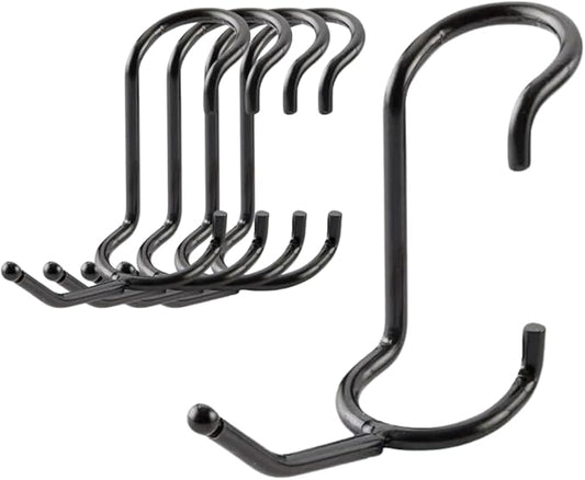 Shelf Pole Hooks 5-Pack | 2" Black Snap-On Hooks for 1" Wire, Metal & Metro Shelving | Heavy-Duty Garage, Pantry, Basement & Utility Storage Hooks