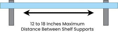 Dulles Glass Floating Shelf Brackets, Designer Heavy Duty, Black, for Glass, Wood, Acrylic Wall Mounted Shelf Support. 2 Pack.