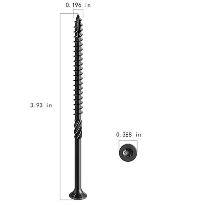 #10 * 4" Black Deck Screws, (800pcs) 15 lbs.Exterior Wood Screws, Rust Resistant epoxy Coated, Bronze, T25 Star Bit