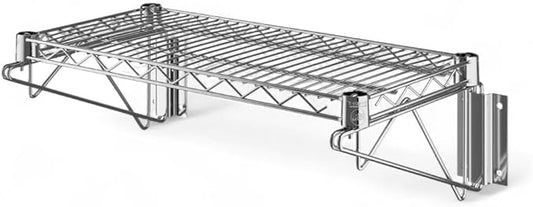 14" x 24" Chrome Wall-Mounted Wire Shelf with Epoxy Coating, Heavy-Duty Steel Storage Rack, NSF Certified, Easy Installation, Open Wire Design for Kitchen, Garage, or Utility Storage