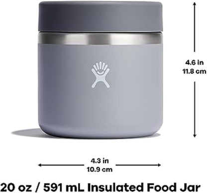Hydro Flask Food Jar – Insulated Stainless Steel, Snack Travel Container for Hot Food, Lunch, & Soup 20 Oz Cascade Blue