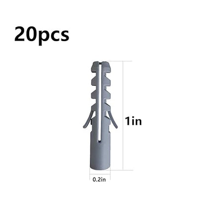 (274 pcs) Plastic Drywall Wall Anchors Kit with Screws， Concrete Screw kit Wall Anchor Set Suitable for Brick and Cement Walls