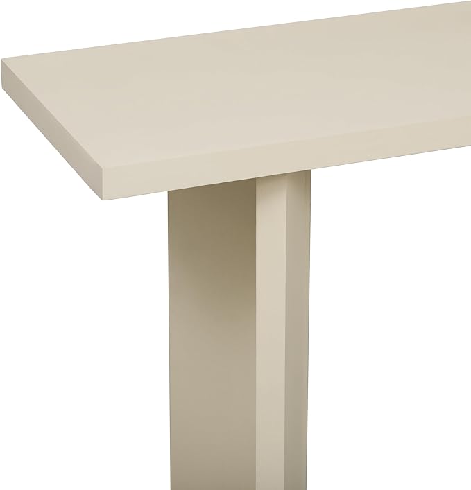 Modern Console Table with Pine Veneer and Geometric Legs, Sofa Table, Narrow Entryway Table Suitable for Living Room, Study, Dining Room, Foyer, Easy Assembly (Beige-WW12)