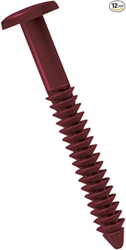 Ekena Millwork LVSL0012WN 3" Lifetime Vinyl Shutter-Lok's (12/Bag), Wineberry