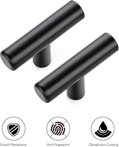 Ravinte 2'' Cabinet Handles Stainless Steel Matte Black Kitchen Cabinet Hardware Handles of Kitchen Cupboard Handles 30 Pack