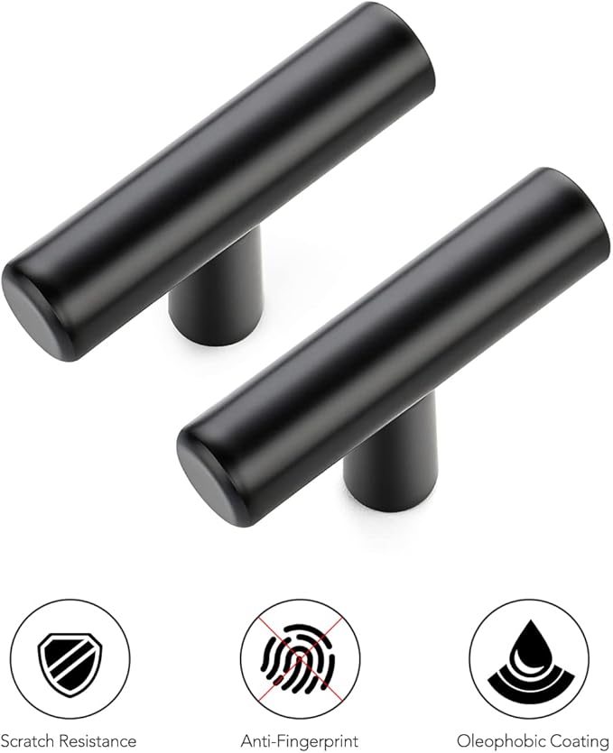 Ravinte 2'' Cabinet Handles Stainless Steel Matte Black Kitchen Cabinet Hardware Handles of Kitchen Cupboard Handles 15 Pack