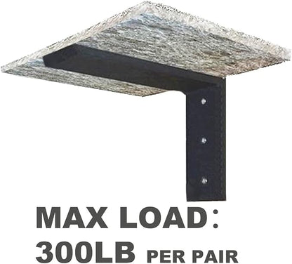WINKER Countertop Support Bracket 3 Pack Heavy Duty 3/8" Thick Hidden L Shelf Bracket 12" x 6" x 2.5" Metal Corbels for Quartz/Granite/Wood/Concrete/Laminate Countertops, White