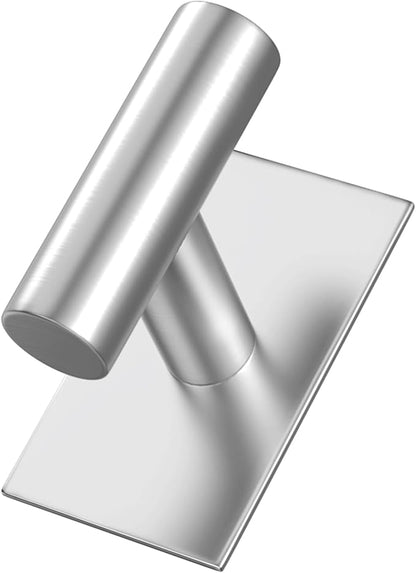 VAEHOLD Wall Towel Hooks, Heavy Duty Sticky Holder Waterproof Towel Hooks for Hanging Coat, Clothes, Closet Hook Wall Mount for Kitchen (Silver, 6 Pack)