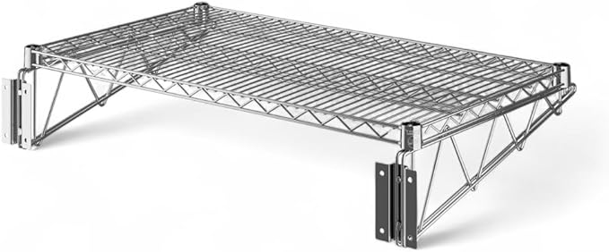 21" x 36" Chrome Wall-Mounted Wire Shelf with Epoxy Coating, Heavy-Duty Steel Storage Rack, NSF Certified, Easy Installation, Open Wire Design for Kitchen, Garage, or Utility Storage