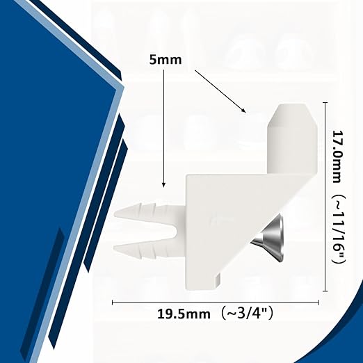 6Pcs Shelf Pins White Compatible with IKEA Shelf Part Number 101558 Screws Replacement for KOMPLEMENT and Pax Shelves