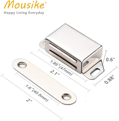 Mousike Cabinet Magnets 30lb Stainless Steel Magnetic Door Catch with Strong Magnetic for Kitchen Cupboard Wardrobe Closet Cabinet Door Drawer Latch