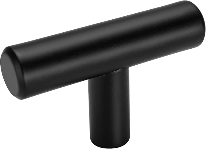 Goldenwarm 500 Pack Black Cabinet Knobs Matte Black Drawer Knobs, T Bar Kitchen Cabinet Handles, Single Hole Drawer Pulls for Cupboards Dresser Bedroom
