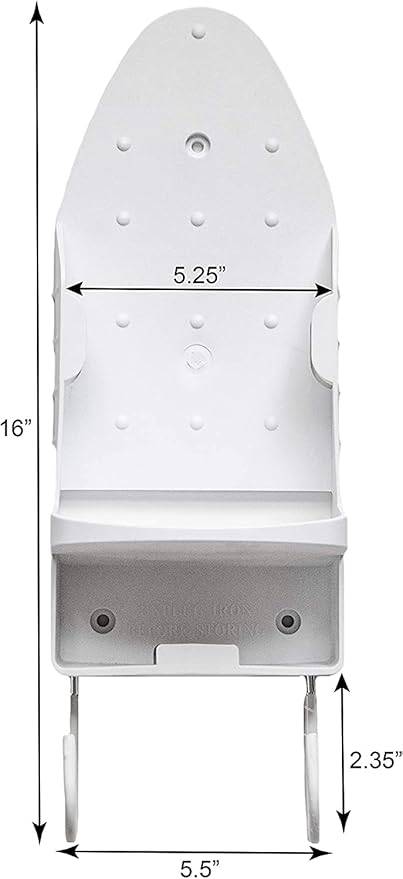 Iron Board Laundry Room Organization and Storage with Hooks, White