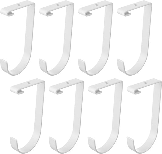 Soaoo 8 Pieces Storage Flat Hook Bicycle Flat Thickened Hooks Add on Hanging Bike Hooks for Overhead Garage Rack Wall Shelving Ceiling Accessory (White)