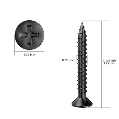 Wensilon(616 pcs) Phillips Truss Head Wood Screws、Self Tapping Screws、Concrete Screws with Drywall Plastic Anchors Assortment Kit