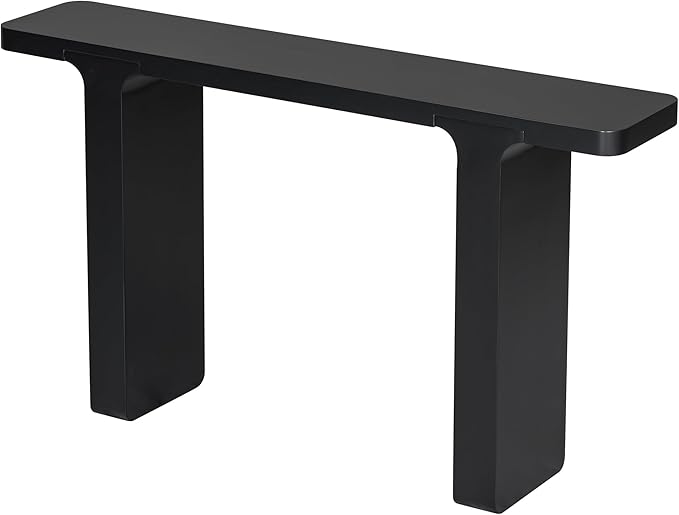 Elegant Acacia Veneer Entryway Table, Narrow Sofa Table Behind The Couch, Minimalist Rectangular Entryway Table, Modern Foyer Tables for Entryway, Hallway, Living Room, Foyer, Corridor (Black-40RT)