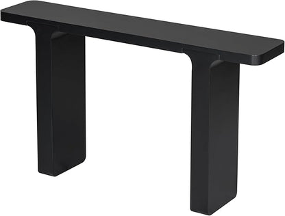 Elegant Acacia Veneer Entryway Table, Narrow Sofa Table Behind The Couch, Minimalist Rectangular Entryway Table, Modern Foyer Tables for Entryway, Hallway, Living Room, Foyer, Corridor (Black-40RT)