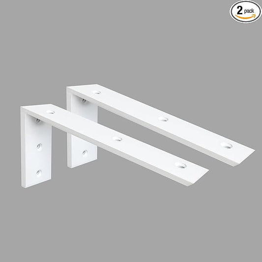 Countertop Support Bracket 3 Pack 14 Inch Heavy Duty 3/8" Thick White Granite Shelf L Bracket 14"x6"x2.5" Mantel Corbels for Quartz/Wood/Concrete/Laminate