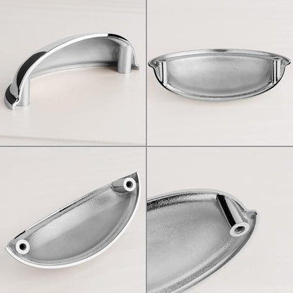 KOOFIZO 10 Pack 3 Inch Bin Cup Drawer Pulls Polished Chrome Cabinet Handles Chrome Cabinet Pulls for Kitchen Cabinets Drawer Dresser Cupboard Bedroom Bathroom