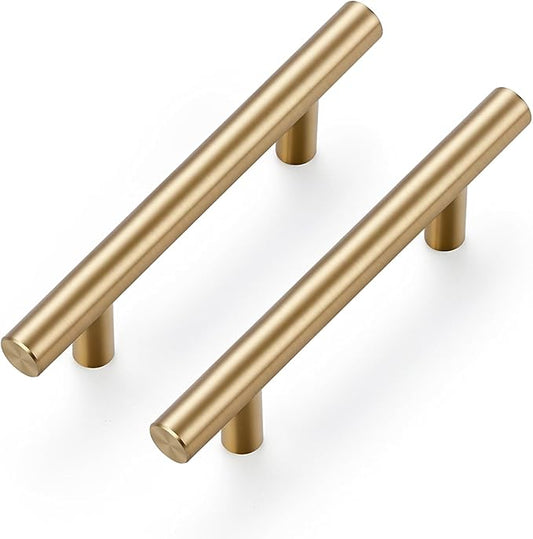 Ravinte 45 Pack 5 Inch Cabinet Pulls Champagne Bronze Stainless Steel Kitchen Drawer Pulls Cabinet Handles 5 InchLength, 3 Inch Hole Center