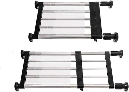 BAOYOUNI Adjustable Shelving Expandable Closet Shelves Tension Rod Clothes Hanger Storage Rack DIY Cabinet Wardrobe Kitchen Bathroom Divider Separator Organizer, Black, 2 Pack
