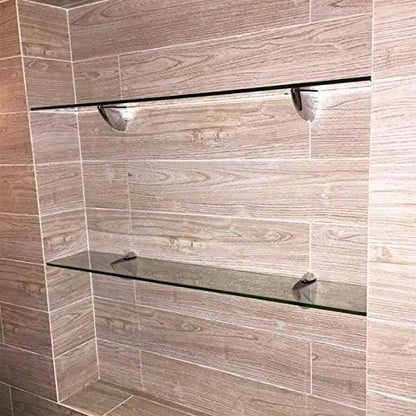 Metal Adjustable Wood/Glass Shelf Bracket Wall Mount 2 Pcs or One Pair, Brushed Nickel