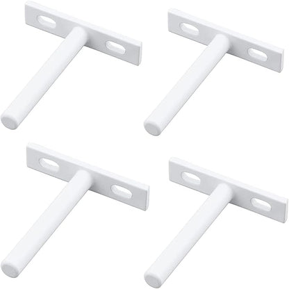 Antrader 4 Sets 3" Heavy Duty Blind Shelf Supports Hidden Brackets, Suitable for Wood Shelves, with Screws and Anchors, White