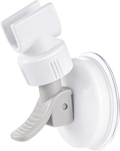 Zhehao Adjustable Shower Head Holder, Removable Suction Cup Shower Head Holder, No Drill Wall Mounted Suction Bracket with Chrome Polished for Marble Glass Metal Ceramic(1,Grey Wrench)