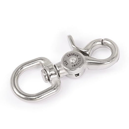 SHONAN 2.65" Trigger Snap Hooks, Marine Grade Stainless Steel 316 Swivel Trigger Snaps, 100 Lbs Capacity Scissor Snaps, 2 Pack Lobster Claw Clips for Flag Pole, Dog Leash, Camera Straps, and Cages