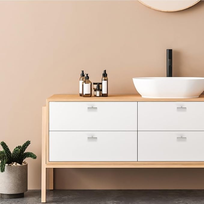50 Pack Brushed Nickel Cabinet Knobs - Kitchen Cabinet Knobs Silver Cabinet Pulls for Kitchen Cabinet Drawer Stainless Steel Dresser Knobs for Cabinet Hardware 2in Length Single Hole T Bar