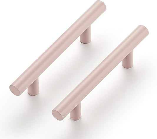 Ravinte 45 Pack | 5 Inch Cabinet Pulls Pink Stainless Steel Kitchen Drawer Pulls Cabinet Handles 5 InchLength, 3 Inch Hole Center
