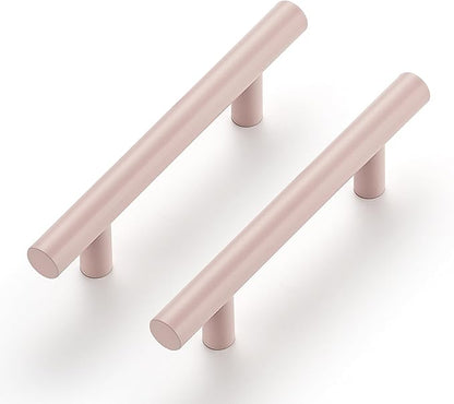 Ravinte 55 Pack | 5 Inch Cabinet Pulls Pink Stainless Steel Kitchen Drawer Pulls Cabinet Handles 5 InchLength, 3 Inch Hole Center