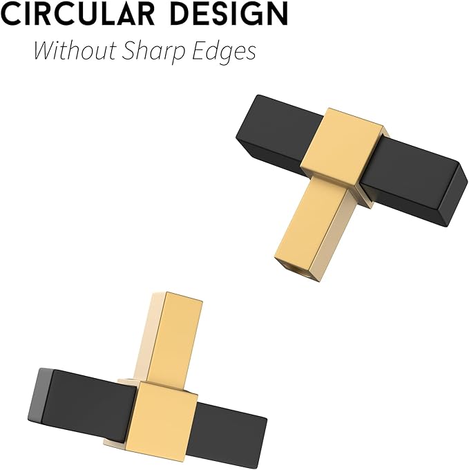 goldenwarm 200 Pack Black and Gold Cabinet Knobs Kitchen Cabinet Knobs Round Drawer Pulls for Bathroom Kitchen Bedroom, Zinc Alloy