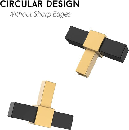 Goldenwarm 50 Pack Black and Gold Cabinet Knobs Kitchen Cabinet Knobs Round Drawer Pulls for Bathroom Kitchen Bedroom, Zinc Alloy