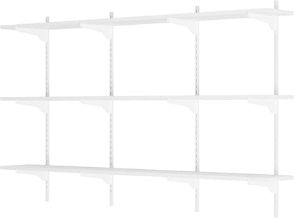 Wallniture Turin 60 inch x 8 in Wall Shelf for Home Storage and Decor, Floating Bookshelf for Living Room, Ladder Shelves with Adjustable Standard Rail Bracket System for Closet, Laundry, Kitchen