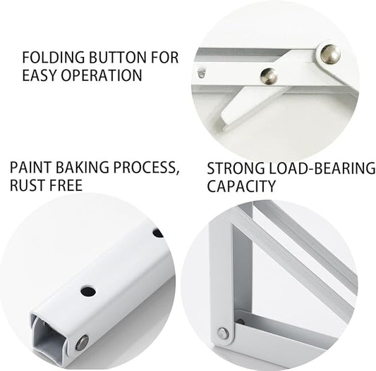 White Folding Shelf Brackets Max. Load 220 lb, Heavy Duty DIY Wall Mounted Shelf Bracket Space Saving for Table Work Bench (14 INCH-2PCS)
