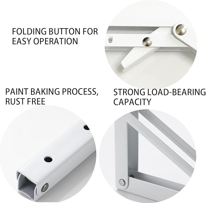 White Folding Shelf Brackets Max. Load 220 lb, Heavy Duty DIY Wall Mounted Shelf Bracket Space Saving for Table Work Bench (12 INCH-2PCS)